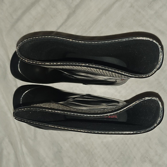 Sperry Topsider Black Houndstooth Pull On Rubber Rain Boot Size 8 - Picture 10 of 12